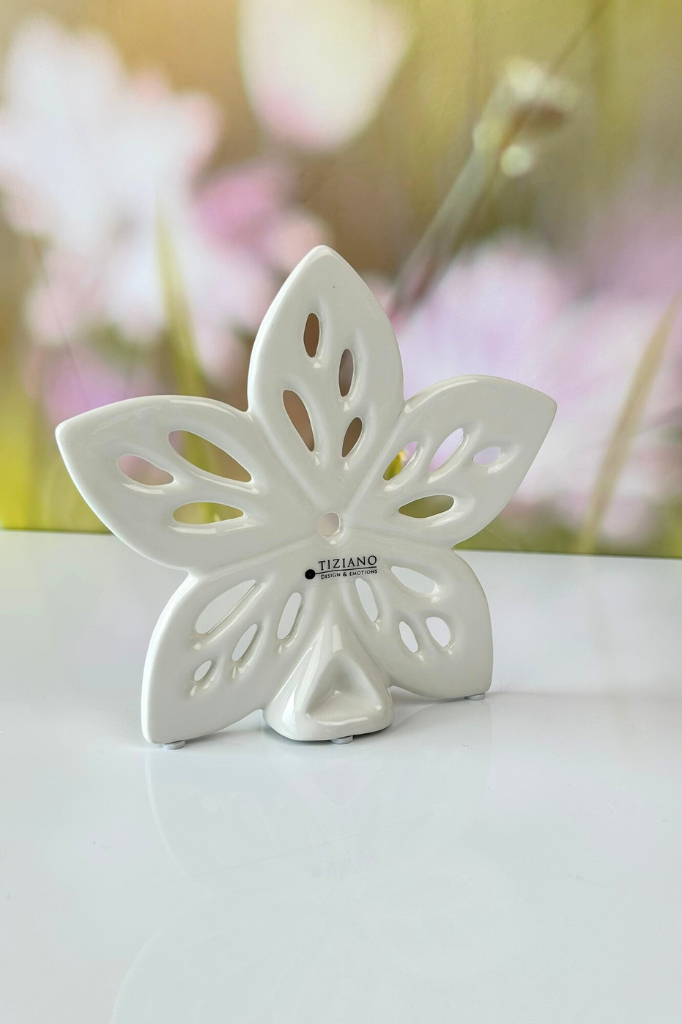 Deko Blume Elara creme-weiß