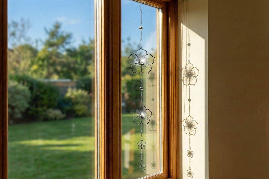 Deko Hänger Blume rund edelstahl