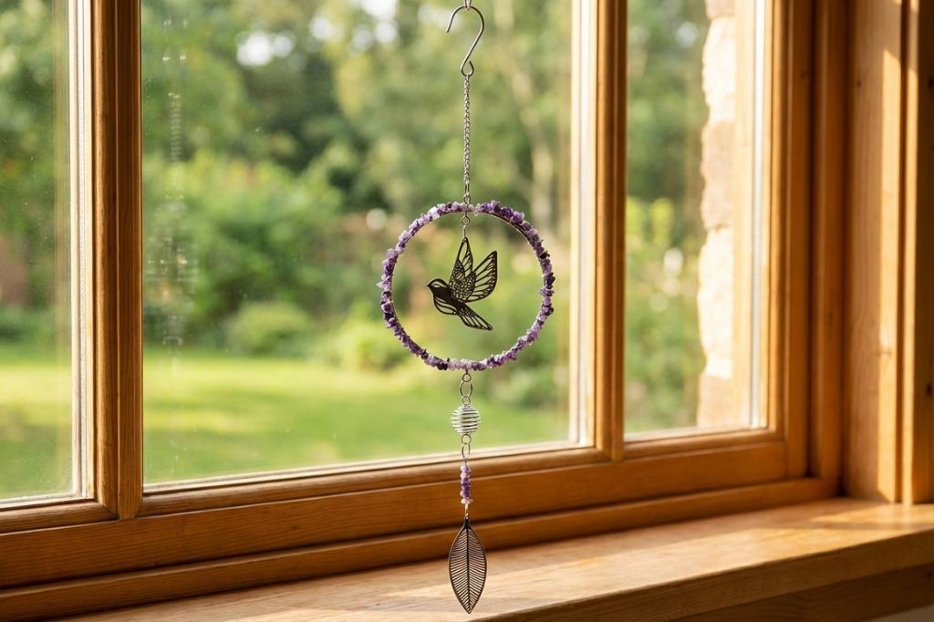 Deko Hänger Vogel im Ring mit Steinen