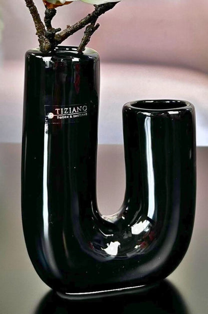 Vase Fiorello 22cm U-Form schwarz