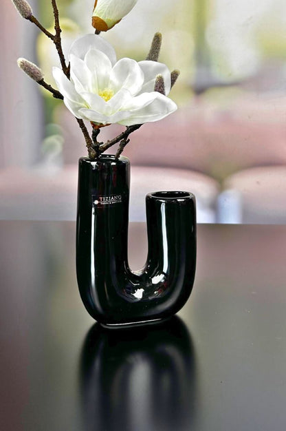 Vase Fiorello 22cm U-Form schwarz