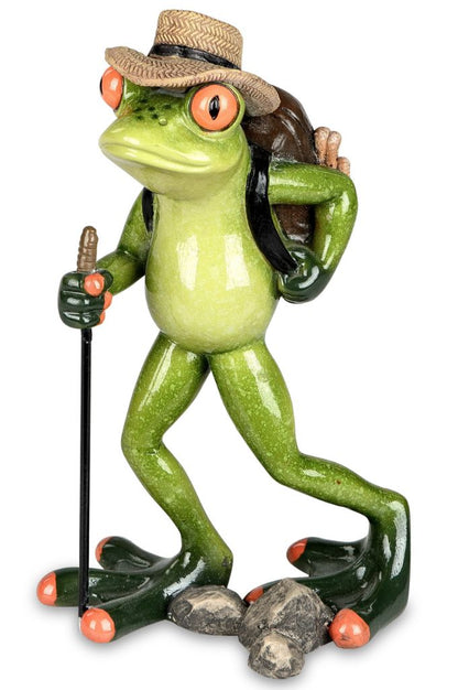 Deko Frosch Wanderer Fridolin hellgrün
