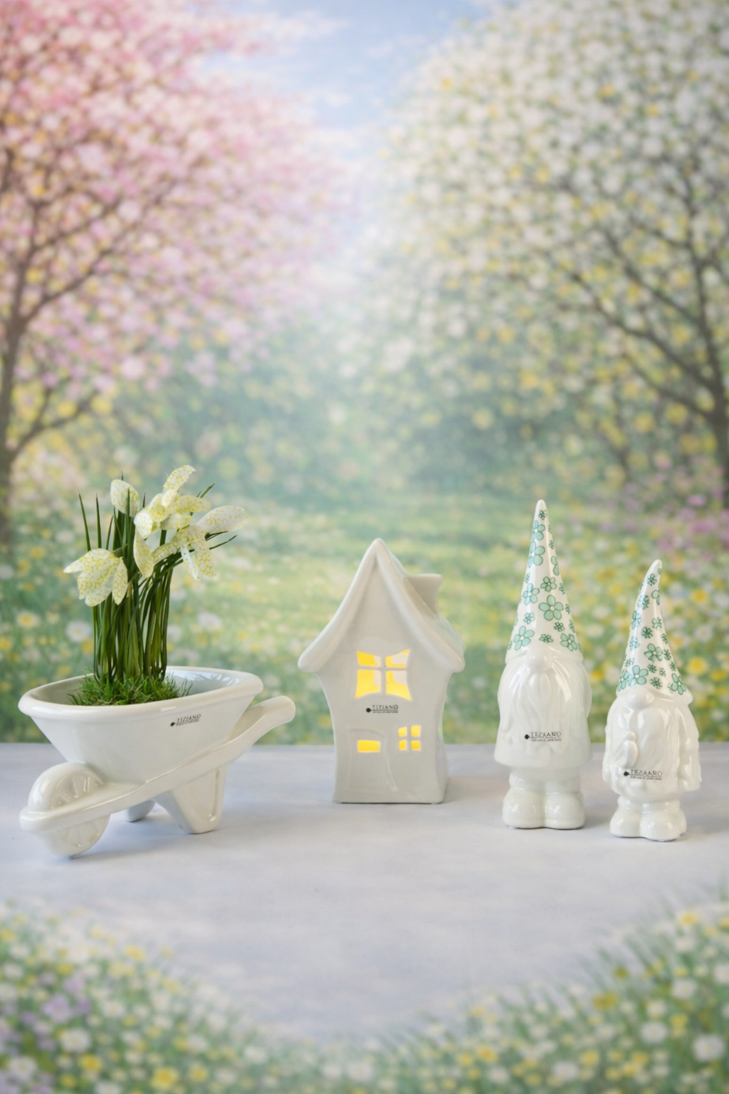 Dekoset blumige Zwergenidylle M