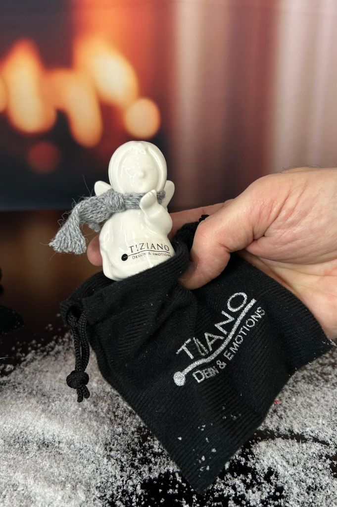 Geschenksäckchen Engel Anna mit Kuss Hand creme-weiß