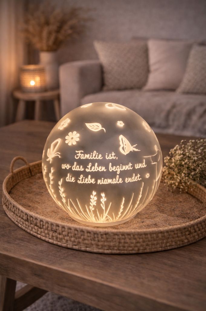 LED Glaskugel Roviano 15cm Familie ist, wo das Leben