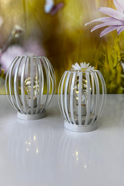 Lampe Glitter LED creme-weiß