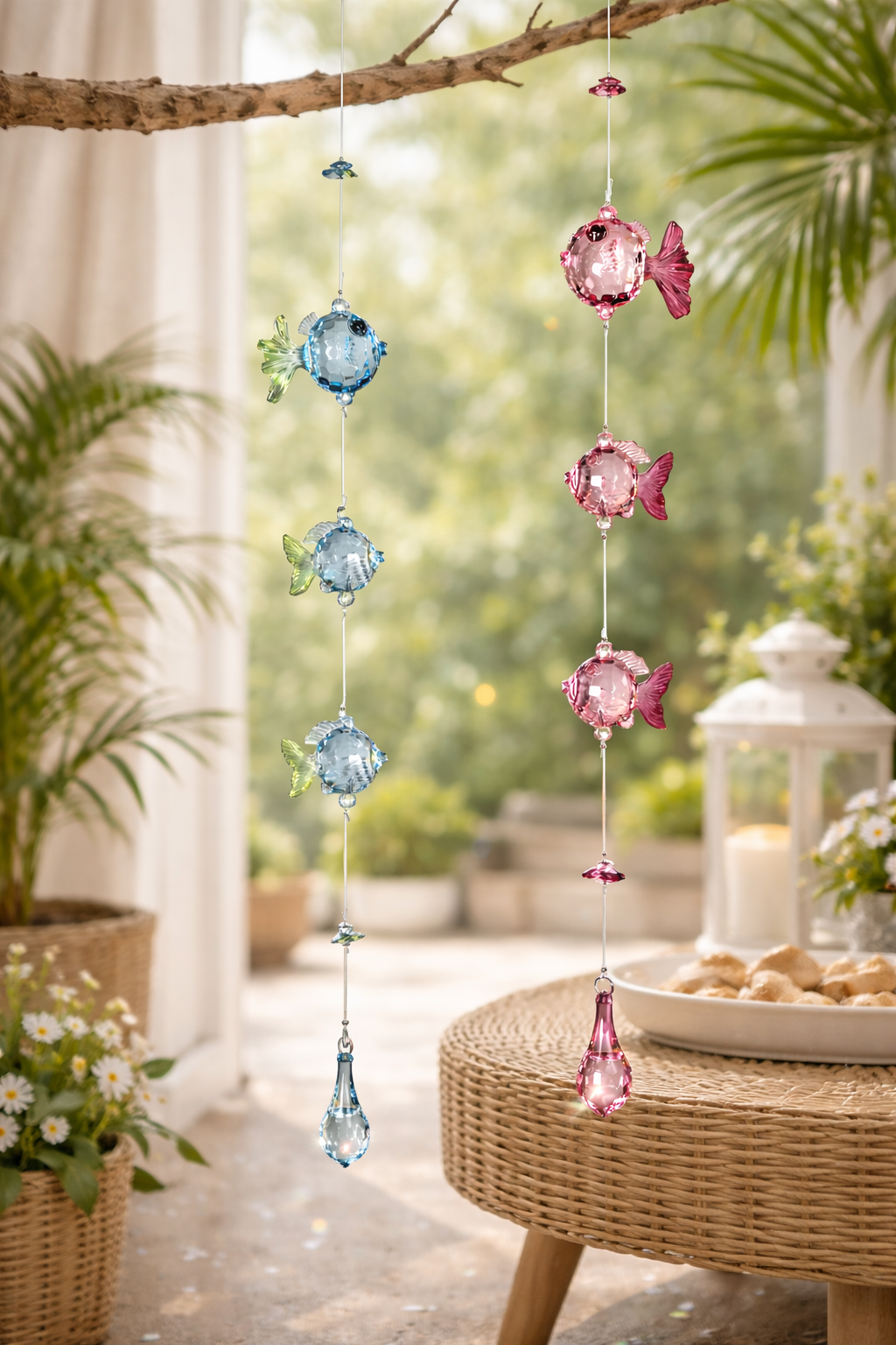 Deko Hänger Kugelfisch 60cm Acryl farbig