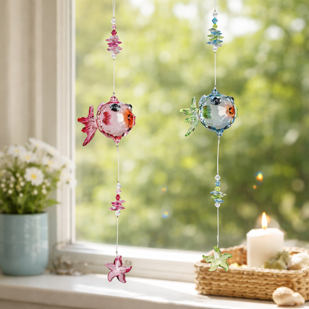 Deko Hänger Kugelfisch 30cm Acryl farbig