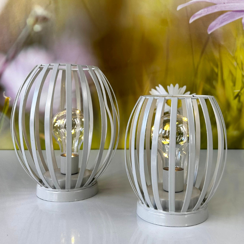 Lampe Glitter LED creme-weiß