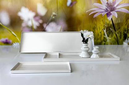 Metallschale Legri eckig creme-weiß