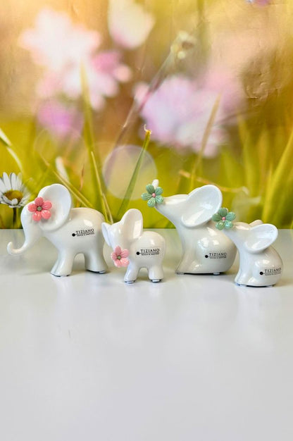 Deko Elefant Leon mit Blüten in verschiedenen Farben