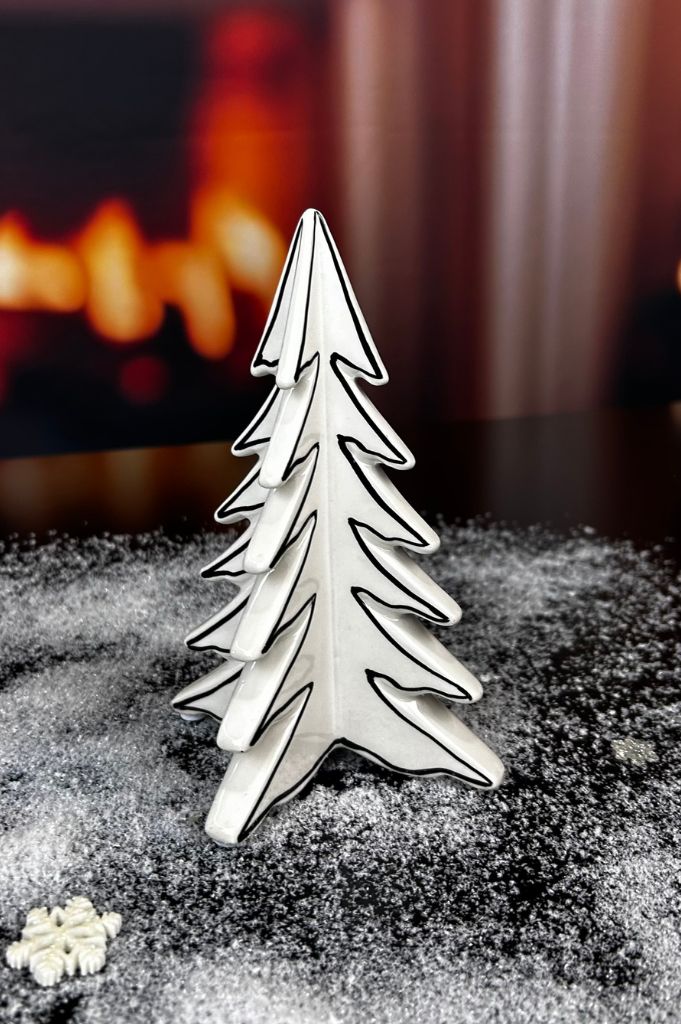 Deko Baum Martino 17,5cm creme-weiß