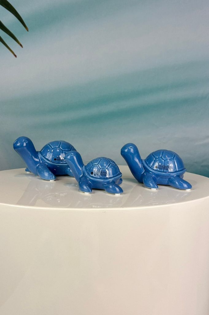 Deko Schildkröte Mattis blau