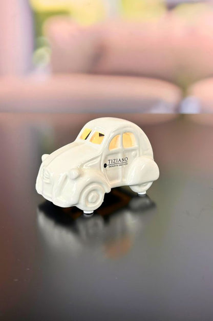 Deko Auto "Ente" Milo LED 12cm creme