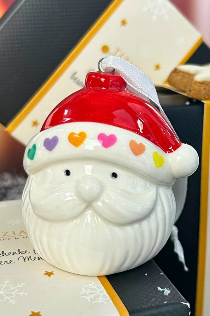 Deko Baumhänger Santa Kopf Nico 6cm dekoriert