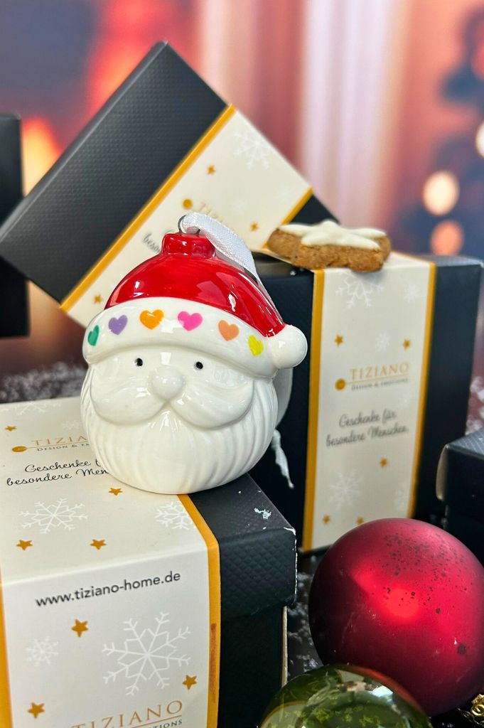 Deko Baumhänger Santa Kopf Nico 6cm dekoriert