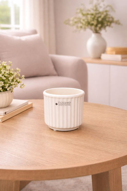 Kübel Torino creme-weiß