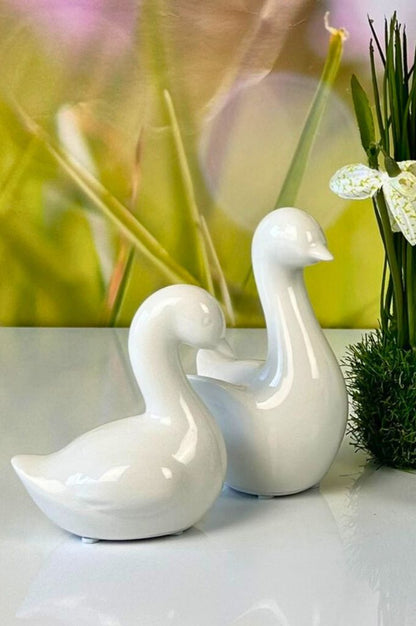 4er Set Deko Gänsefamilie Papina creme-weiß