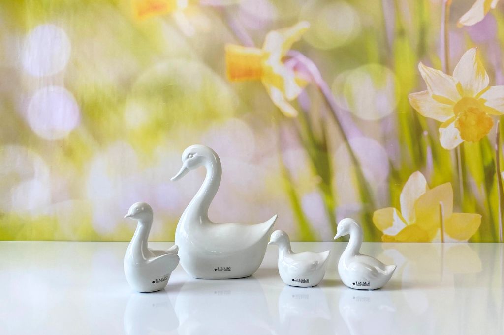 Deko Gänsefamilie Papina creme-weiß