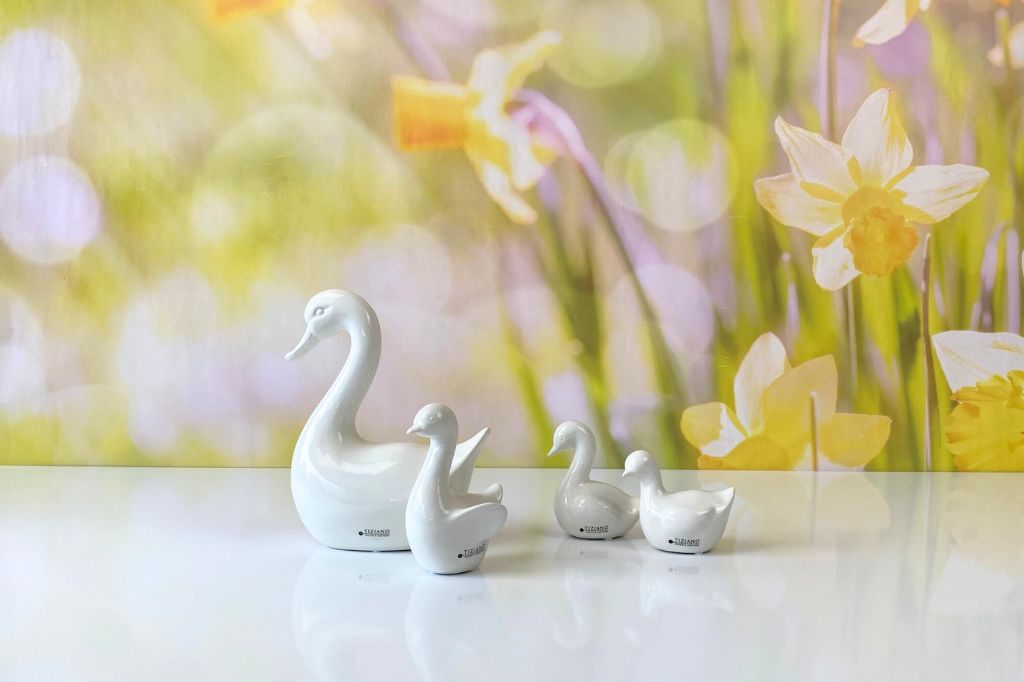Deko Gänsefamilie Papina creme-weiß