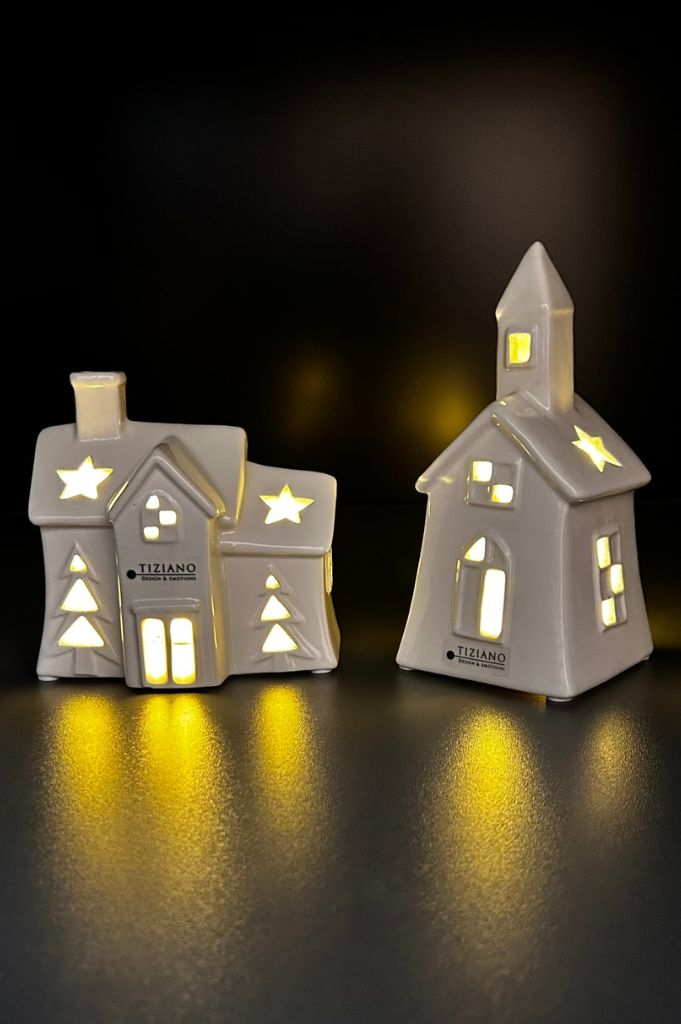 Deko Haus Pedaso LED creme-weiß