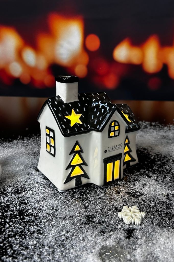 Deko Haus Pedaso LED schwarz/creme-weiß