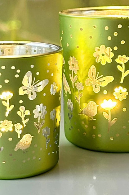 Tischlicht Polline mit Blumen grün