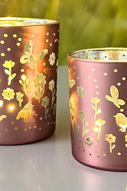 Tischlicht Polline mit Blumen rosa