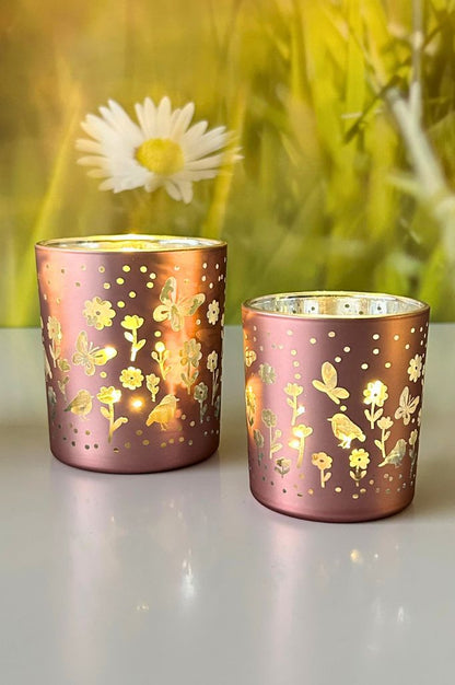 Tischlicht Polline mit Blumen rosa