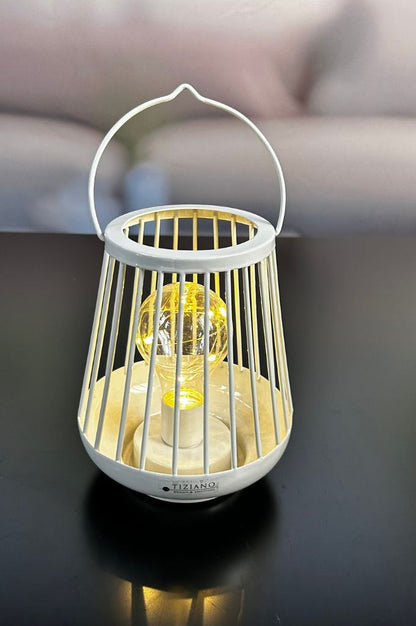 Metall-Licht Porte LED 15,5 cm creme-weiß