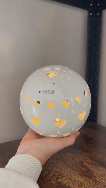 Lichtkugel Venetta LED creme-weiß
