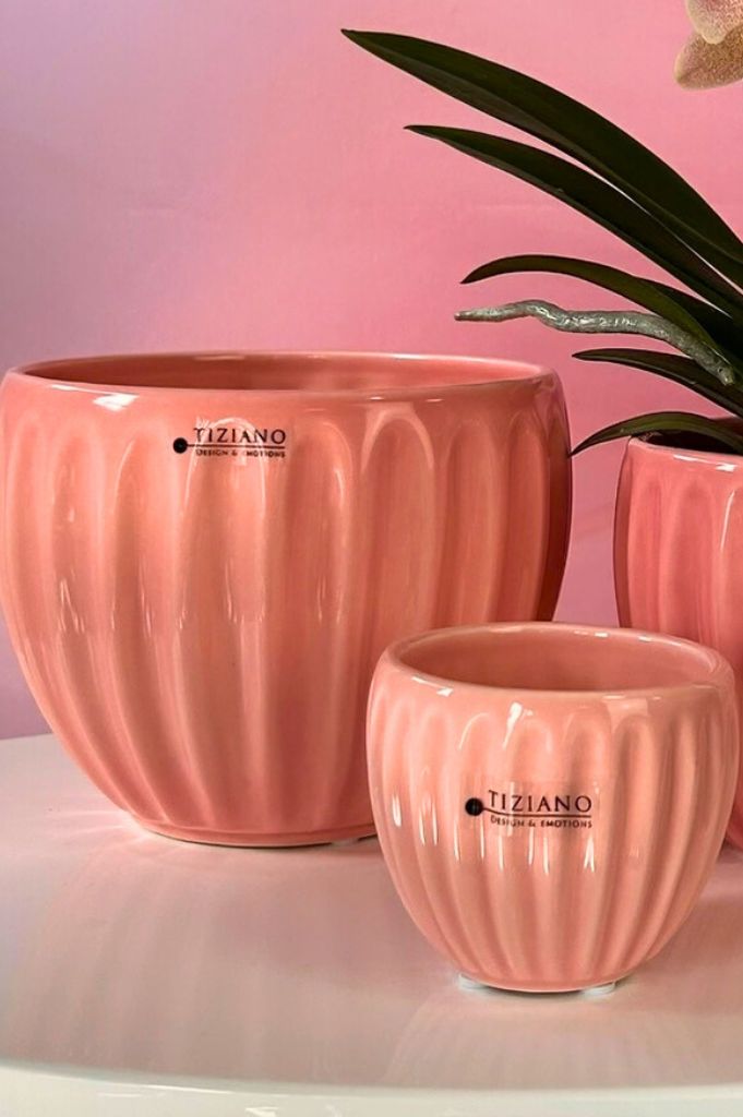 Kübel Prisma hellrosa & dunkelrosa