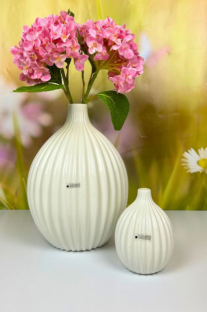 Vase Prisma groß creme-weiß