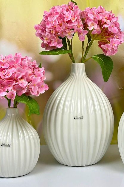 Vase Prisma groß creme-weiß