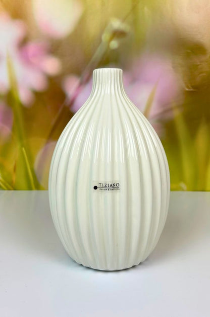 Vase Prisma groß creme-weiß