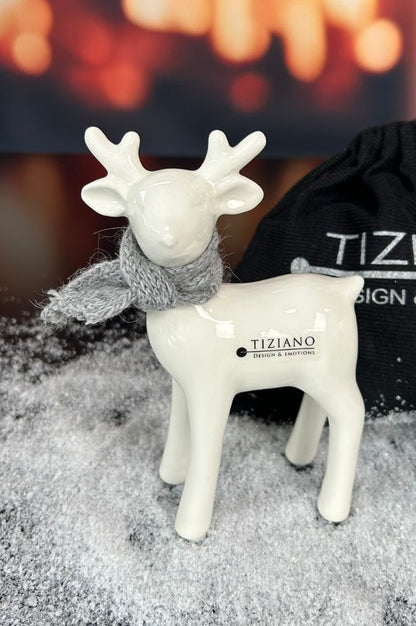 Geschenksäckchen Deko Reh Romi mit grauem Schal