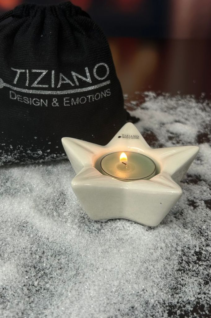 Geschenksäckchen mittel Teelicht Rubiana creme-weiß