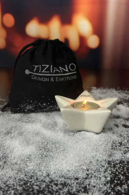 Geschenksäckchen mittel Teelicht Rubiana creme-weiß