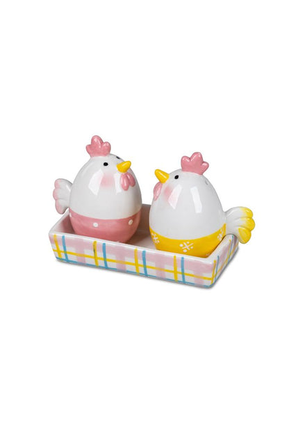 Deko Salz+Pfefferset Hühner handbemalt