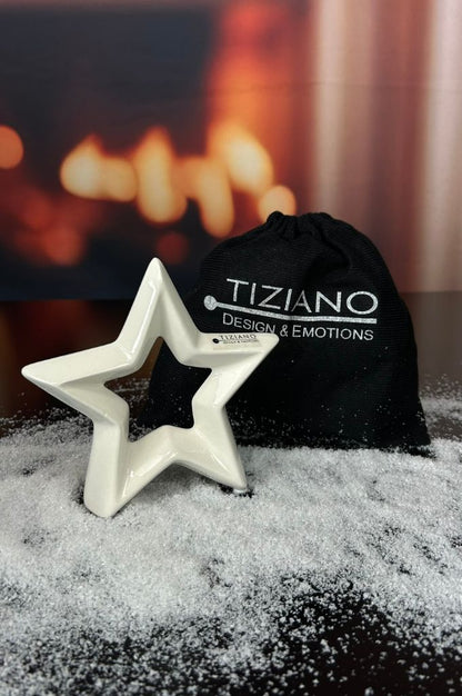 Geschenksäckchen Deko Stern Saphira creme-weiß