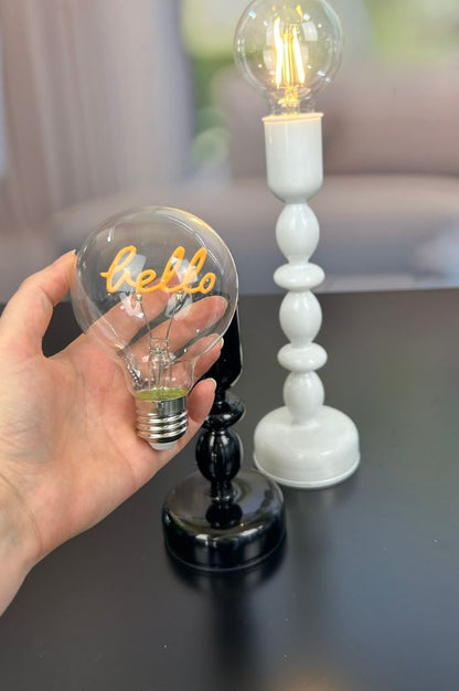 Dekolicht Savazza 27cm Glas schwarz Motiv Hello