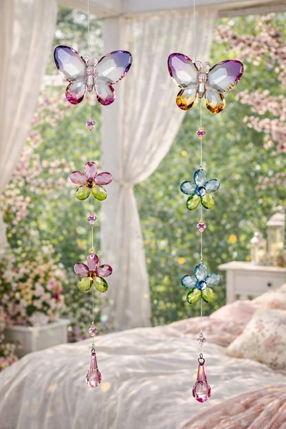 Deko Hänger Schmetterling+Blume Acryl Multicolor