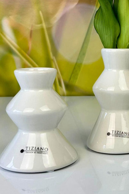 3er Set Minivase Silandro 9-12cm creme-weiß