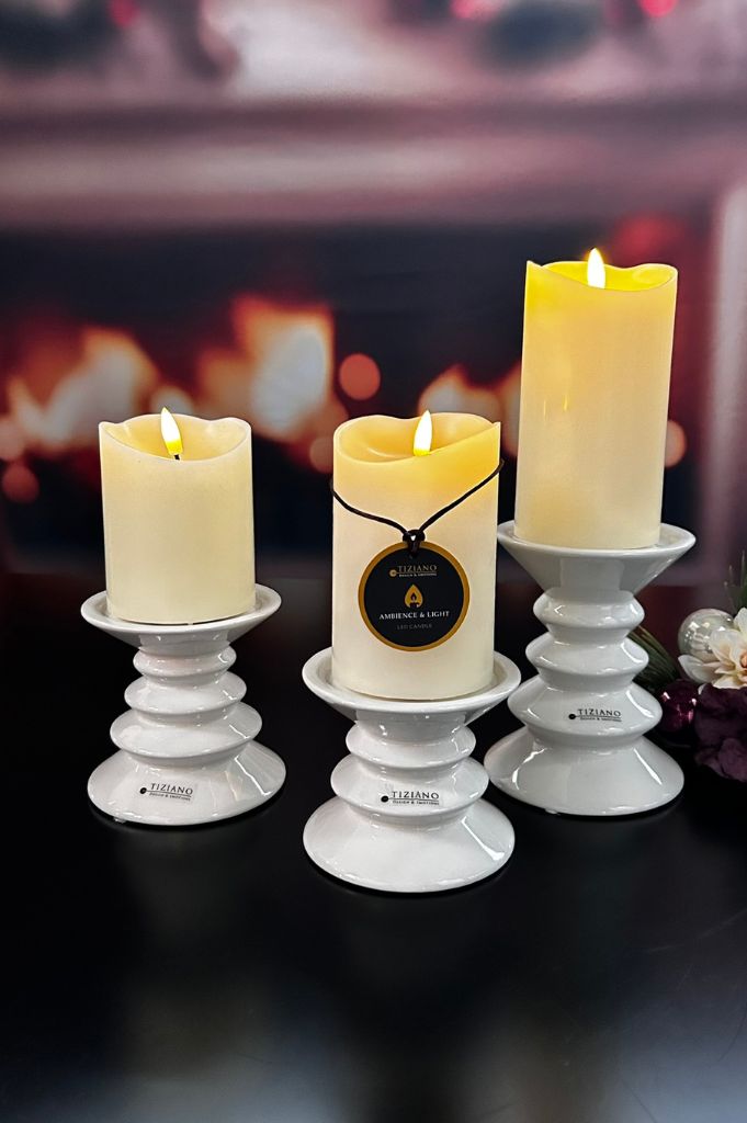 Kerzenhalter Silandro creme-weiß