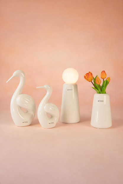 Dekoset Vogel Splendido+Vase Luminara