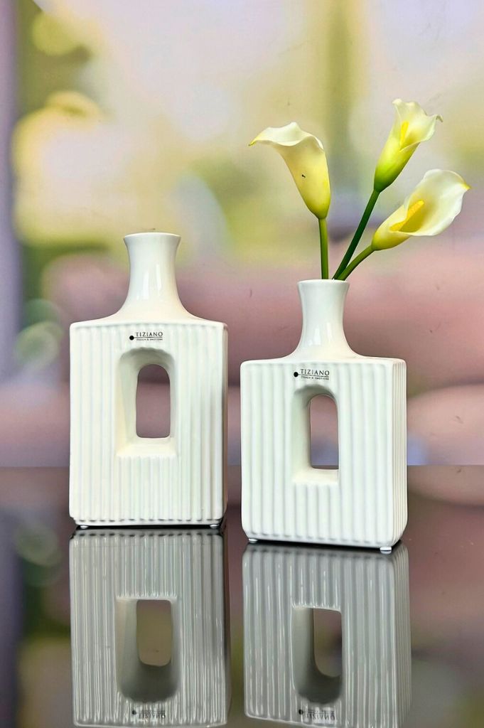 Solifleurvase Torino creme-weiß