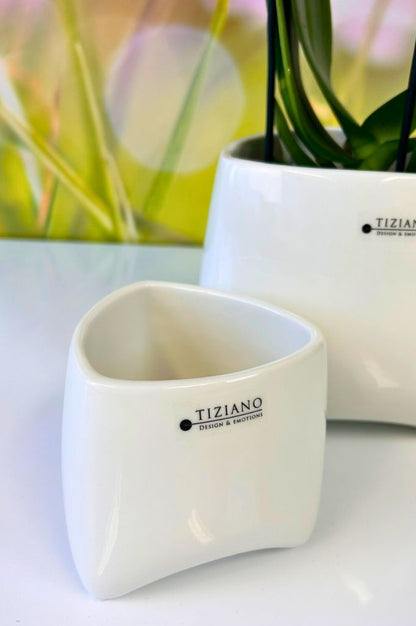 2er Set Kübel Triangolo 9+13,5 creme-weiß