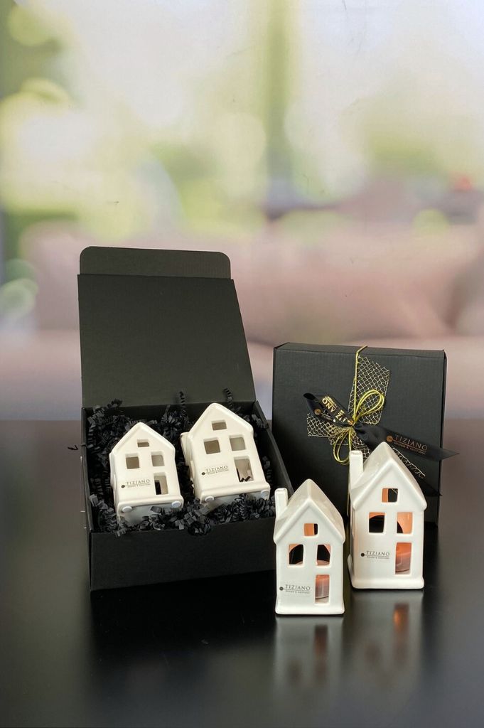Geschenkbox M mit Teelichthaus Portofino