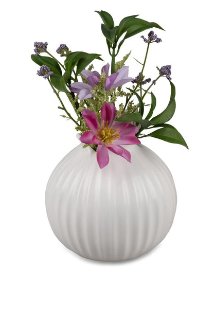 Vase bauchig weiß matt