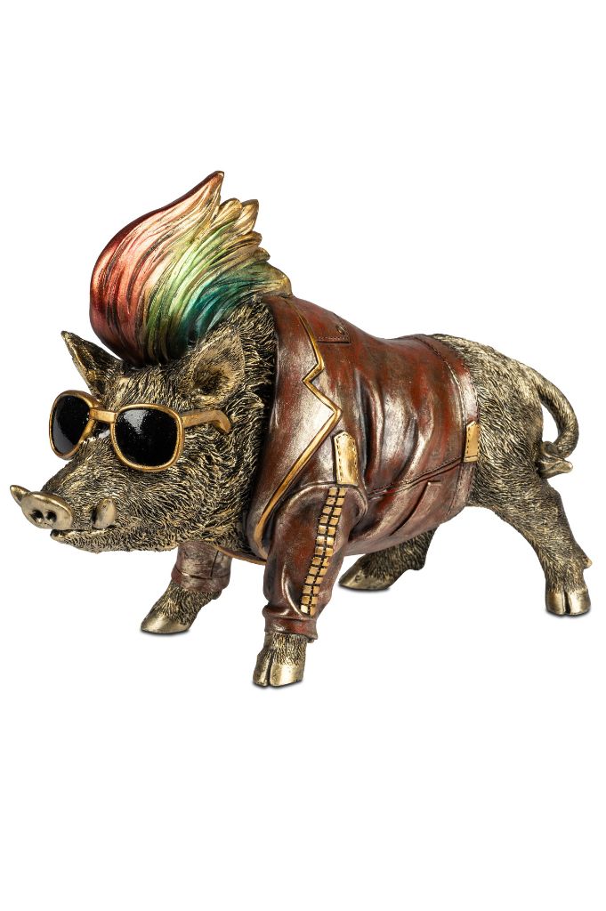 Deko Wildschwein 32cm handbemalt